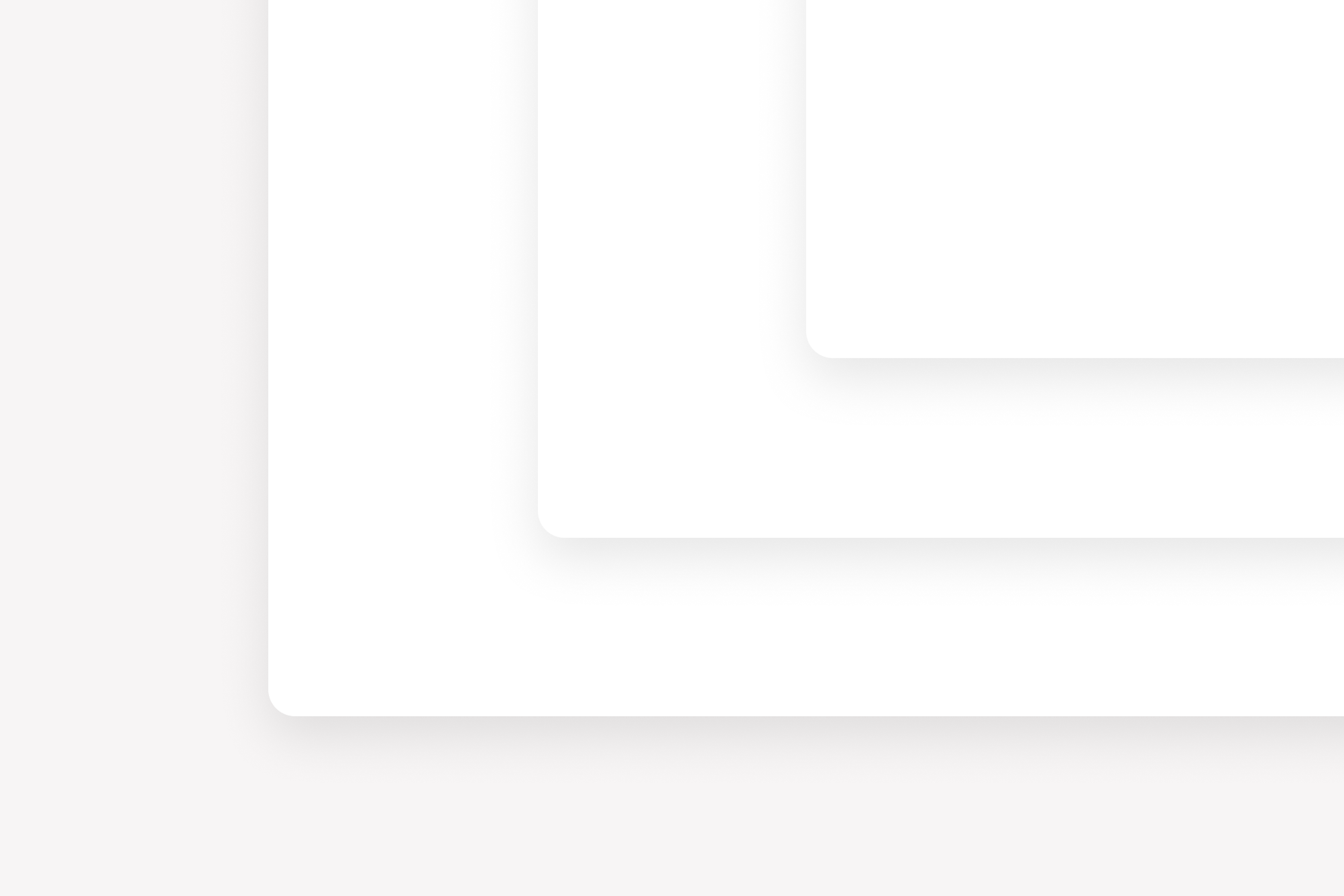 Three gently curving corners showing shadows.